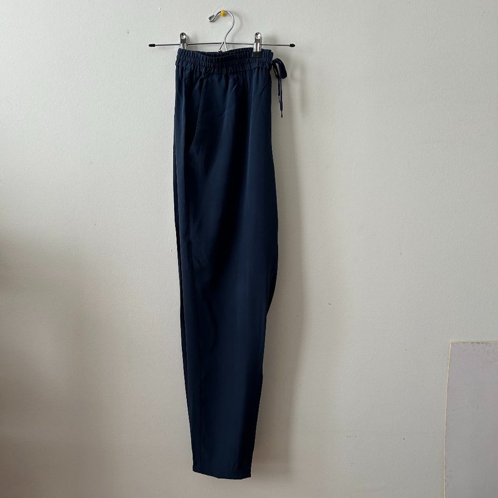 Tibi - Silk Track Pant - Navy